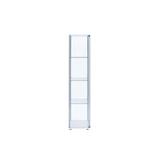 Latitude Run® Diotima Curio Cabinet Glass in White, Size 64.0 H x 17.0 W x 14.0 D in | Wayfair F451551339534EF180A5B06778C189E1