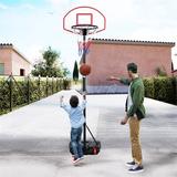 Yaheetech Height-Adjustable Basketball Hoop System in Red, Size 99.0 H x 28.7 W x 29.0 D in | Wayfair 591693 Red