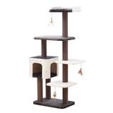 PetPals Group 5-Level Midnight Molly Cat Tree, 23" L X 15" W X 60.6" H, 43 LBS, Brown / Cream