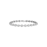 Belk & Co Women's 1/4 ct. t.w. Diamond Teardrop Link Bracelet in Rhodium Plated Sterling Silver, White