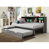 Isabelle & Max™ Friedland Twin Platform Bed w/ Trundle Wood & Metal/Metal in Black/Brown/Gray, Size 39.0 H x 50.0 W x 79.0 D in | Wayfair