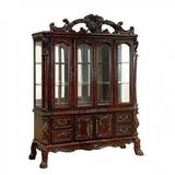 Mutsumi Home Studio Gerardo China Cabinet Wood/Glass in Brown/Green, Size 91.0 H x 75.0 W x 19.75 D in | Wayfair KB35CH57HB