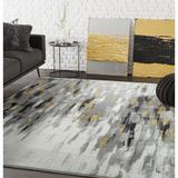 Gray Area Rug - Mercer41 Mikkelson Abstract Area Rug Polypropylene in Gray, Size 108.0 H x 72.0 W x 0.4 D in | Wayfair