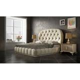 Rosdorf Park Premo Solid Wood Upholstered Standard 3 Piece Bedroom Set Upholstered in Brown/Gray, Size Queen | Wayfair