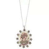 "Sterling Silver Mother-of-Pearl Cameo Pendant Necklace, Women's, Size: 18"", Multicolor"