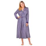 Plus Size Women's Marled Long Duster Robe by Dreams & Co. in Plum Burst Marled (Size 14/16)