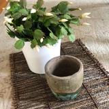 Anthropologie Accents | Anthro Half Glazed Planter. | Color: Gray | Size: Os
