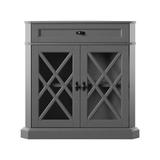 Twin Star Home Gray Corner Accent Cabinet with Adjustable Shelf