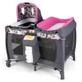 Costway 4-in-1 Convertible Portable Baby Playard Newborn Napper with Music and Toys-Pink