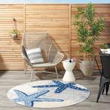 Blue/Brown/Gray Indoor/Outdoor Area Rug - Beachcrest Home™ Aarav Floral Blue/Gray Indoor/Outdoor Area Rug Polypropylene in Blue/Brown/Gray | Wayfair
