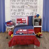 Carter's® Carter's Firetruck 4 - Piece Toddler Bedding Set Polyester in Blue | Wayfair 4482416P