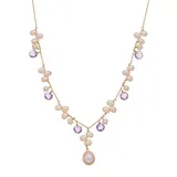 "14k Gold Amethyst & Freshwater Cultured Pearl Bead Necklace, Women's, Size: 18"", Multicolor"
