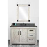Gracie Oaks Clingensmith Solid Wood 49" Single Bathroom Vanity Set Wood/Granite Top in Brown/White, Size 35.0 H x 49.0 W x 22.5 D in | Wayfair