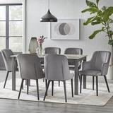 Wade Logan® Adamsville 7 - Piece Dining Set Wood/Upholstered Chairs in Black/Brown/Gray, Size 30.0 H in | Wayfair 4B962AA7F9804887962901993491EA39