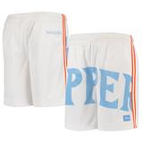 Youth White LA Clippers Hardwood Classics Throwback Big Face Mesh Shorts