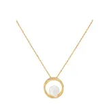 Belk & Co 1/10 Ct. T.w. Diamond And 4.5 Ct. T.w. Freshwater Pearl Pendant Necklace In 14K Yellow Gold, 18 In