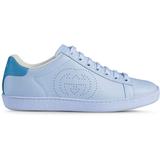 New Ace Perforated Leather Trainers - Blue - Gucci Sneakers