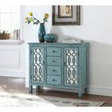 Bungalow Rose Aaliya 2 Door Accent Cabinet Wood in Blue/Brown, Size 35.75 H x 42.0 W x 11.75 D in | Wayfair 4755D4577C7746D4A932125E81338382