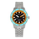 Heritor Automatic Men's Watches Silver/Black - Aqua & Orange Edgard Bracelet Watch