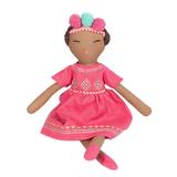 Mon Ami Designs MON AMI Indian Princess Designer Doll w/ Beautiful Dress, Pompom Details, Stuffed Toy, Plush Toy, African American Doll in Pink