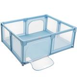 Costway Baby Playpen Extra Large Kids Activity Center Safety Play-Blue