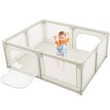 Costway Baby Playpen Extra Large Kids Activity Center Safety Play-White