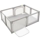 Costway Baby Playpen Extra Large Kids Activity Center Safety Play-Gray