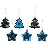 FOCO Miami Marlins 3'' x Six-Pack Shatterproof Tree And Star Ornament Set