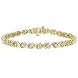 "Stella Grace 18k Gold Over Silver 1 3/4 Carat T.W. Lab Created Moissanite S-Link Tennis Bracelet, Women's, Size: 7.25"", White"