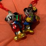 Disney Holiday | Mickey And Minnie Mouse Glass Ornaments | Color: Gold/Red | Size: Os