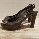 Coach Shoes | Coach Keira Peep Toe Sling Back Heel Size 9 | Color: Gray | Size: 9