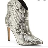 Jessica Simpson Shoes | Jessica Simpson Pixille Snakeskin Heel Boots New | Color: Gray/White | Size: 7.5