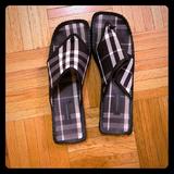Burberry Shoes | Burberry Thong Mule Espadrille Size 40 | Color: Black/White | Size: 10