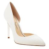 Jessica Simpson Shoes | Faux Snake Skin Stiletto Heel Pointed Pumps Heels | Color: White | Size: 9