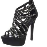 Jessica Simpson Shoes | Jessica Simpson Elanor Black Strappy Satin Pumps | Color: Black | Size: 7.5