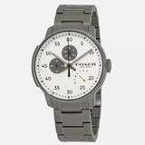 Coach Accessories | Coach Bleecker Gunmetal Stainless Steel Men Watch | Color: Gray/White | Size: Os