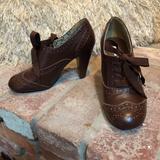 American Eagle Outfitters Shoes | American Eagle Ace Up Ankle Bootie Boots | Color: Brown | Size: 6