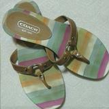 Coach Shoes | Coach Starla Multi Color Thong Sandals | Color: Brown/Green | Size: Us 7.5m