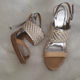 Coach Shoes | Coach Size 9 B Metalic Silver And Tan Leather | Color: Silver/Tan | Size: 9