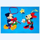 Disney Holiday | Mickey & Minnie Mouse Wooden Ornament | Color: Black/Red | Size: Os