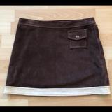Coach Skirts | Coach Suede Color Block Mini Skirt Size 4 | Color: Brown/Tan | Size: 4