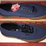 Vans Shoes | Authentic Gum Outsole Dark Denim Low Cut Brand New | Color: Blue/Tan | Size: 8.5