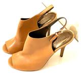 Coach Shoes | Coach Peep Toe Ankle Boot With Sling Back | Color: Tan | Size: 8.5