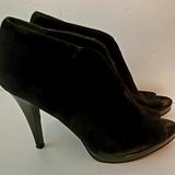 Nine West Shoes | Nine West Bootie Heel Black Suede 9m Peep Toe Euc | Color: Black | Size: 9