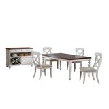 Sunset Trading Andrews 6 Piece Butterfly Leaf Dining Set In Antique White Chestnut Brown - Sunset Trading DLU-ADW4276-C12-SRAW6PC