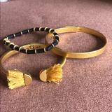 Madewell Jewelry | Madewell Gold Bangles & Bracelets + Bonus Gift | Color: Black/Gold | Size: Os