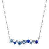 "Gemminded Sterling Silver Lab-Created Aquamarine & Lab-Created Spinel Cluster Necklace, Women's, Size: 18"", Multicolor"