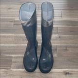Burberry Shoes | Authentic Burberry Exploded Check Rubber Rain Boot | Color: Blue | Size: 6