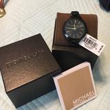 Michael Kors Accessories | Michael Kors Women's Runway Black Watch | Color: Black/Gold | Size: Os