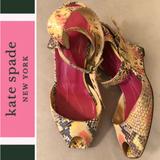Kate Spade Shoes | Kate Spade Ny Italian Leather Sandal Wedges | Color: Tan/Yellow | Size: 8